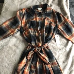 Plaid shirt dress